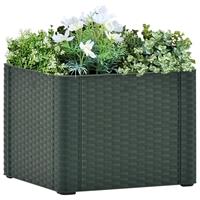 VidaXL Plantenbak Hoog Met Zelfbewateringssysteem 43x43x33 Cm Groen