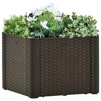 VidaXL Plantenbak Hoog Met Zelfbewateringssysteem 43x43x33 Cm Mokka