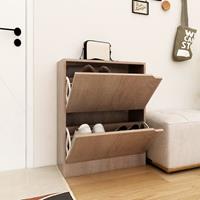 vidaXL Schuhschrank mit 2 Türen Sonoma-Eiche 59x24x74 cm Spanplatte 