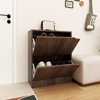 vidaXL Schuhschrank mit 2 Türen Braun Eiche-Optik 59x24x74 cm Spanplatte 