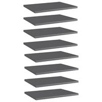 vidaXL Bücherregal-Bretter 8 Stk. Hochglanz-Grau 40x30x1,5 cm 
