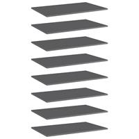 vidaXL Bücherregal-Bretter 8 Stk. Hochglanz-Grau 80x50x1,5 cm 
