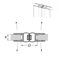 Sealskin magneetprofiel TMS-003 2010 hg t.b.v. aanslagzijde 180 graden draaideur 6-8mm transparant