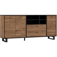 Cstore Dressoir 3 Deuren 2 Laden - Eiken En Zwart Decor  180.8 X D 42 X H 81.6 Cm ewill