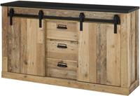 Premium collection by Home affaire Sideboard »SHERWOOD«, in modernem Holz Dekor, mit Scheunentorbeschlag und Apothekergriffen aus Metall, Breite 92 cm