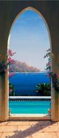 Papermoon Fotobehang Arch de Sorrento - deurbehang Vlies, 2 banen, 90x 200 cm (2 stuks)