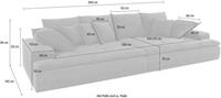 Nova Via Big-Sofa, wahlweise mit Kaltschaum (140kg Belastung/Sitz) und AquaClean-Stoff für leichte Reinigung mit Wasser