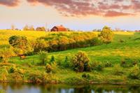 Papermoon Fototapete "Bauernhof Landschaft"