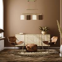 Naeve Leuchten HÃngelampe Tilde, Textilschirme, 4fl, braun/beige
