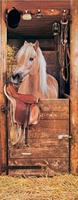 Papermoon Fototapete »Horse in Stable - Türtapete«, matt, (2 St), Vlies, 2 Bahnen, 90 x 200 cm