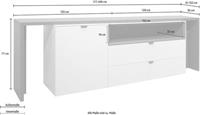 Mäusbacher Dressoir Micelli met tafelfunctie, breedte 177-240 cm