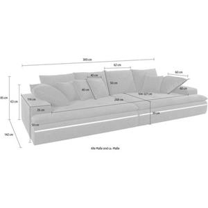 Nova Via Big-Sofa, wahlweise mit Kaltschaum (140kg Belastung/Sitz) und AquaClean-Stoff für leichte Reinigung mit Wasser
