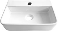 ADOB Aufsatzwaschbecken, als Hänge- oder Aufsatzwaschbecken verwendbar, eckig, inkl. Siphon und Ablaufventil