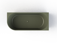 Blinq Fusine bad back-to-wall 170x73cm rechts mat groen