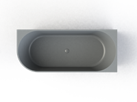 Blinq Fusine bad back-to-wall 170x73cm rechts betongrijs
