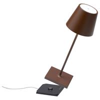 Zafferano Poldina mini accu-tafellamp IP65 corten