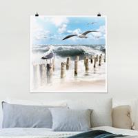 Bilderwelten Poster Strand - Quadrat No.YK3 Absolut Sylt