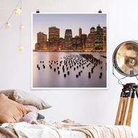 Bilderwelten Poster Architektur & Skyline - Quadrat Blick auf Manhattan Skyline
