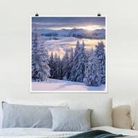 Bilderwelten Poster Natur & Landschaft - Quadrat Blick in die Hohen Tauern vom Kreuzkogel Österreich