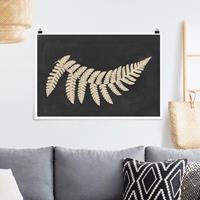 Bilderwelten Poster Kunstdruck - Querformat Farn mit Leinenstruktur IV