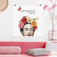 Bilderwelten Poster Spruch - Quadrat Fridas Gedanken - Muse