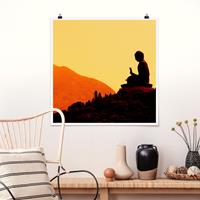 Bilderwelten Poster Natur & Landschaft - Quadrat Resting Buddha