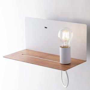 Luce ambiente Design Wandleuchte Flash in Weiß und Natur E27 IP20