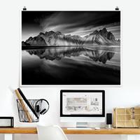 Bilderwelten Poster Natur & Landschaft - Querformat Vesturhorn in Island