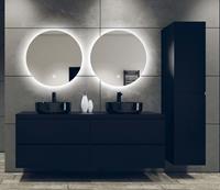 Fontana Proma badkamermeubel 160cm zonder kom zwart mat