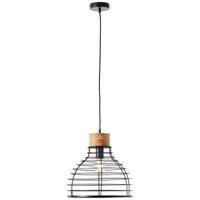 Brilliant hanglamp Avia zwart hout ⌀35cm E27 60W