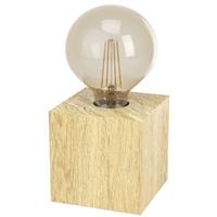 EGLO Tischleuchte »PRESTWICK 2«, Tischleuchte in braun aus Holz - exkl. E27 - 40W