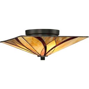 QUOIZEL Plafondlamp Asheville Tiffany-design hoogte 16,7cm