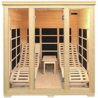 Artsauna Infrarotkabine Billund – Dual-Heizsystem Infrarotsauna - 2 Personen – LED-Farblicht, digitaler Steuerung – Hemlock-Holz - 