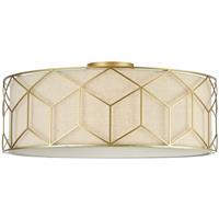 MAYTONI DECORATIVE LIGHTING Klassische Deckenleuchte, Stoffschirm weiß, Metallrahmen gold, excl. 5 X E27 (60W)
