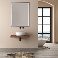 Paco Home Wandlamp TRACY Verlichte spiegel LED achterlicht touch-zwart rechthoekig
