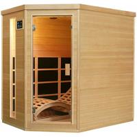 Artsauna Infrarotkabine Kolding – Triplex-Heizsystem Infrarotsauna - 2 Personen – LED-Farblicht, digitale Steuerung – Hemlock-Holz - 