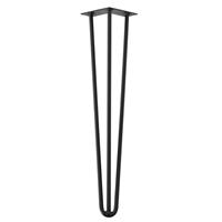 Furniture Legs Europe Zwarte massieve 3-punt hairpin tafelpoot 55 cm