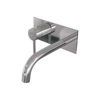 Brauer Chrome Carving inbouw wastafelmengkraan met gebogen uitloop en afdekplaat model A2 chroom