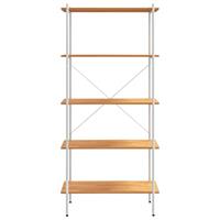 vidaXL Opbergrek 5-laags 80x40x163 cm wit en eikenkleurig