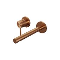 Brauer Copper Edition inbouw wastafelmengkraan met rechte uitloop en rozetten model A2 koper geborsteld PVD