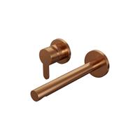 Brauer Copper Edition inbouw wastafelmengkraan met rechte uitloop en rozetten model D2 koper geborsteld PVD