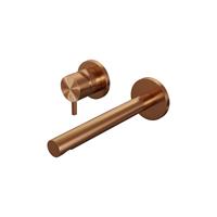 Brauer Copper Edition inbouw wastafelmengkraan met rechte uitloop en rozetten model B2 koper geborsteld PVD