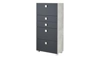 Bad-Midischrank ¦ grau ¦ Maße (cm): B: 65 H: 133,5 T: 34,5  - Möbel Kraft