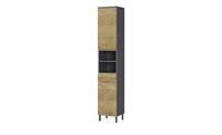 GERMANIA Hoge kast Scantic Breedte 34 cm, badkamerkast, 2 deuren, 1 lade, 2 open vakken, deurdemper, verstelbare planken, greeploze look, MDF-fronten