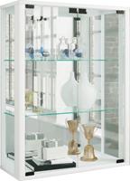 VCM Wandvitrine Sammelvitrine Glasvitrine Wand Vitrine Regal Schrank Glas Hängevitrine Udina Spiegel weiß