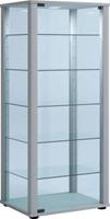 Hioshop KavisaL vitrinekast 1 glazen deur zilverkleurig.