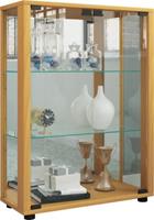 VCM Sammelvitrine Standvitrine Glasvitrine Glasregal Vitrine Glas Schaukasten Sintalo Spiegel braun