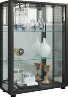 VCM Sammelvitrine Standvitrine Glasvitrine Glasregal Vitrine Glas Schaukasten Sintalo Spiegel schwarz