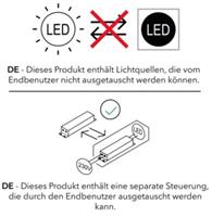 Hioshop LumoMini vitrinekast met spiegel 2 glazen deuren Incl. LED-verlichting zilverkleurig.