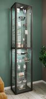 VCM Sammelvitrine Standvitrine Glasvitrine Glasregal Große Vitrine Glas Schaukasten Kavisa XXL schwarz